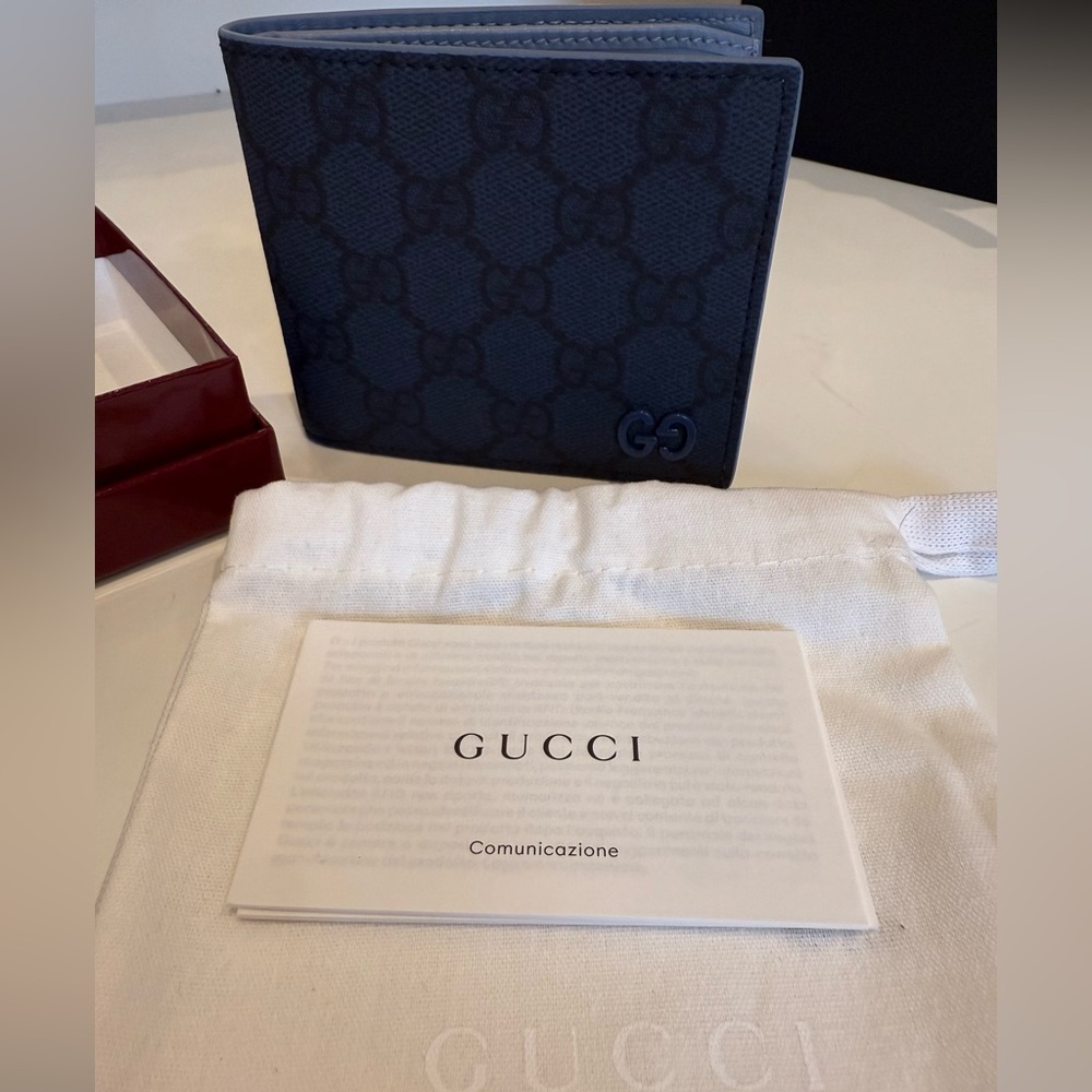 Gucci Blue Leather Card Holder